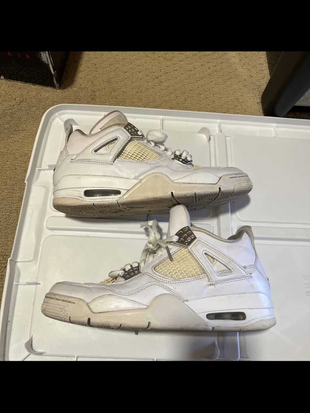 Nike Air Jordan 4 Retro Pure Money (2017) - 308497-100 - Size 8 Men White Chrome